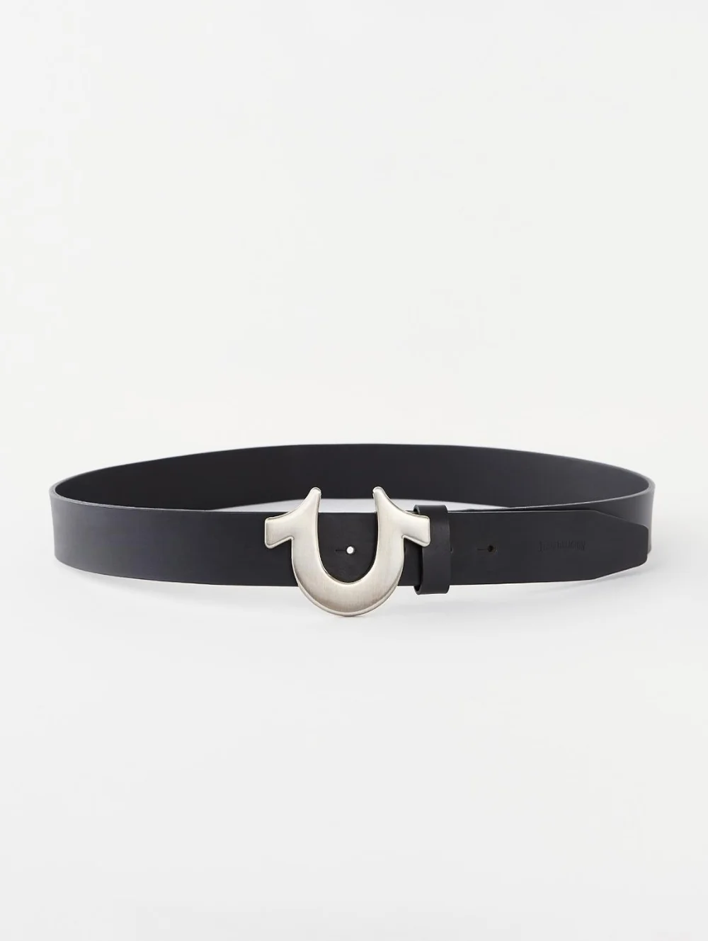 TRUE RELIGION Reversible BELT Silver Horseshoe Buckle Brown Black Leather XL